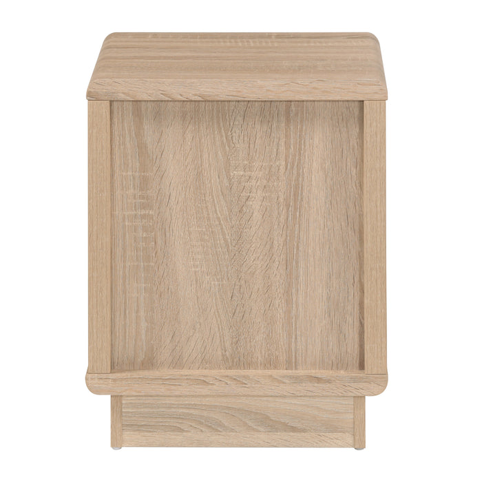 Tauris HOVERETLO Side Table – Light Oak with White Painted Drawer