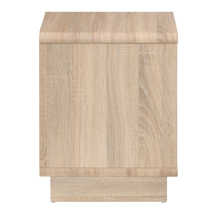 Tauris HOVERETLO Side Table – Light Oak with White Painted Drawer