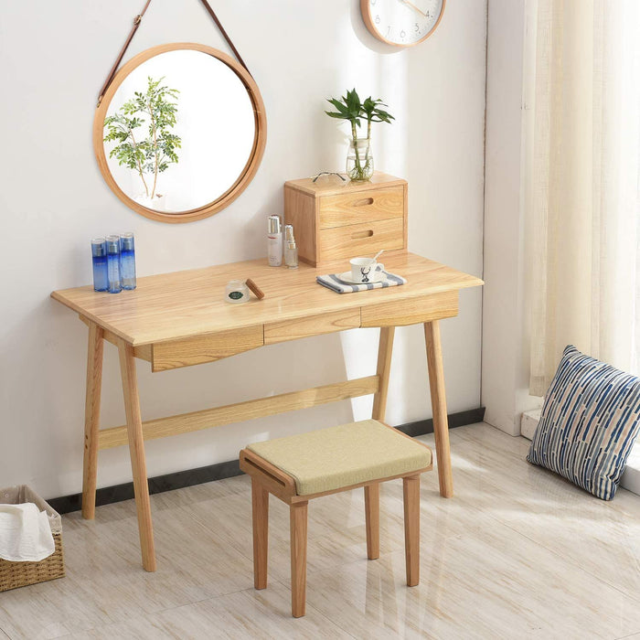 Hanging Round Wall Mirror 38 cm - Solid Bamboo Frame and Adjustable Leather Strap for Bathroom and Bedroom -Home Living Store - -  