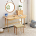 Hanging Round Wall Mirror 38 cm - Solid Bamboo Frame and Adjustable Leather Strap for Bathroom and Bedroom -Home Living Store - -  