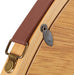 Hanging Round Wall Mirror 38 cm - Solid Bamboo Frame and Adjustable Leather Strap for Bathroom and Bedroom -Home Living Store - -  