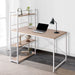 Henderson 1200mm Metal Desk with Shelves - White with Oak Top -Home Living Store - -  