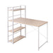 Henderson 1200mm Metal Desk with Shelves - White with Oak Top -Home Living Store - -  