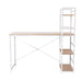 Henderson 1200mm Metal Desk with Shelves - White with Oak Top -Home Living Store - -  