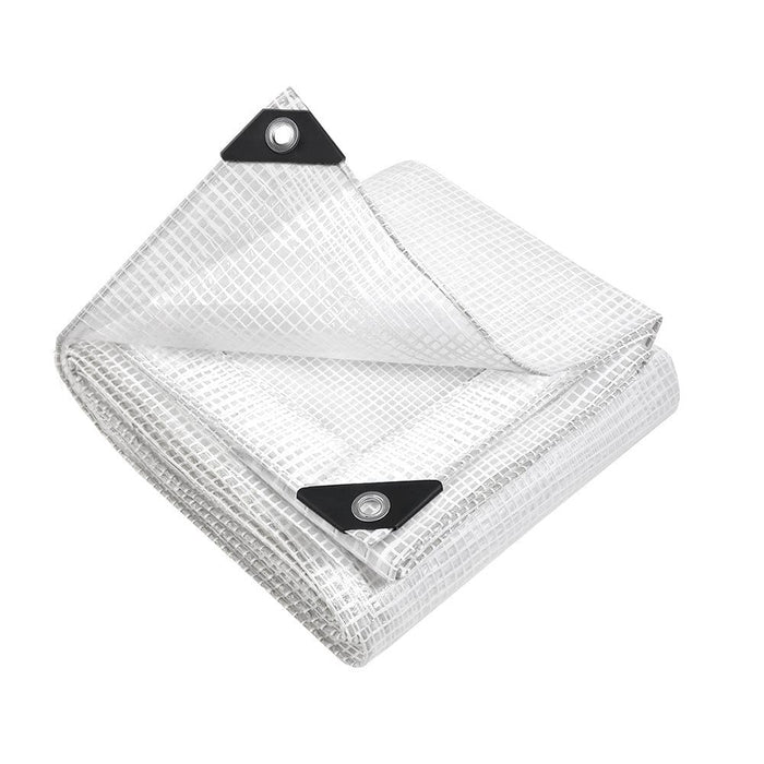 Instahut 2x3m Tarp Camping Tarps Poly Tarpaulin Heavy Duty Cover 135gsm Clear -Home Living Store - -  