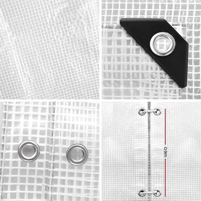 Instahut 2x3m Tarp Camping Tarps Poly Tarpaulin Heavy Duty Cover 135gsm Clear -Home Living Store - -  