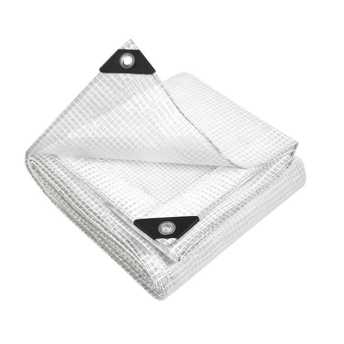 Instahut 3x4m Tarp Camping Tarps Poly Tarpaulin Heavy Duty Cover 135gsm Clear -Home Living Store - -  