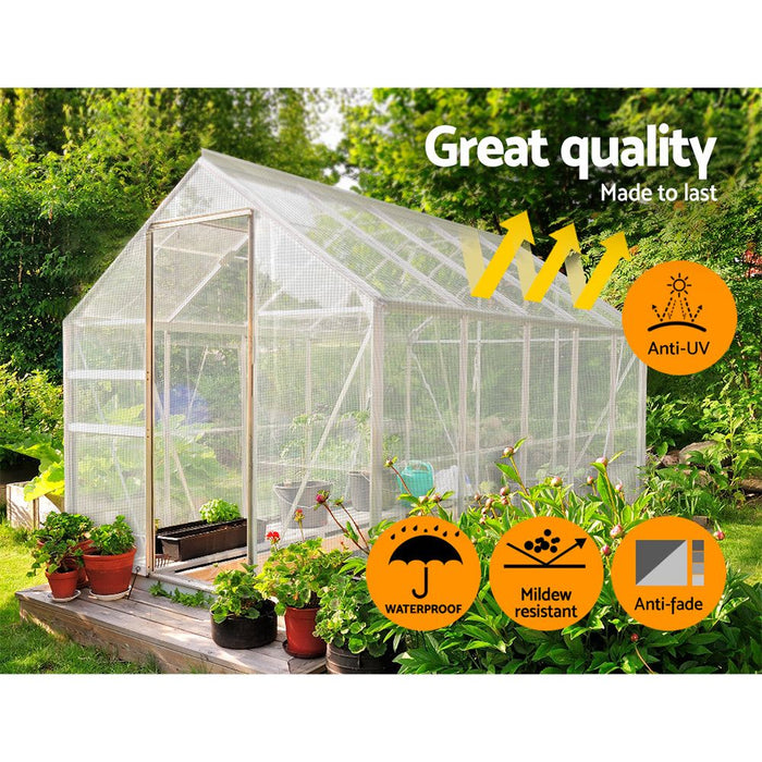 Instahut 5x10m Tarp Camping Tarps Poly Tarpaulin Heavy Duty Cover 135gsm Clear -Home Living Store - -  