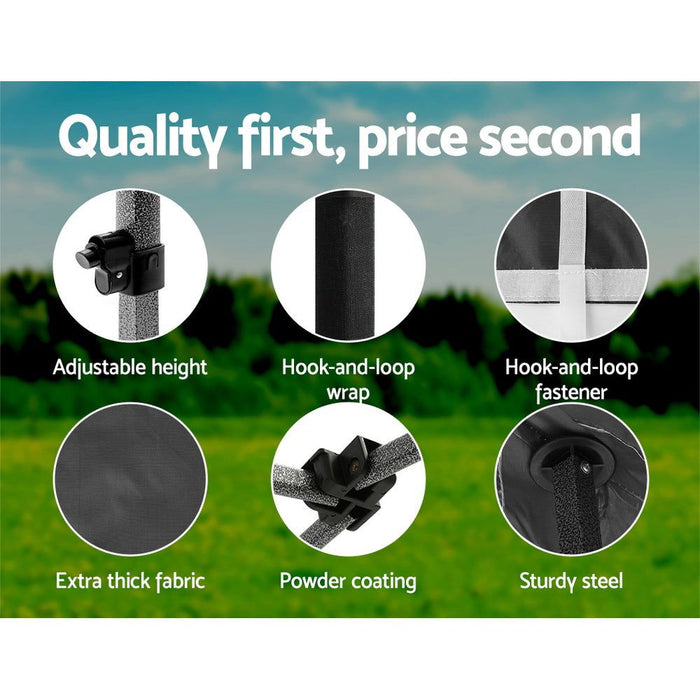 Instahut Gazebo 3x6 Pop Up Marquee Folding Tent Wedding Gazebos Camping Outdoor Shade Canopy Black -Home Living Store - -  