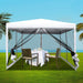 Instahut Gazebo Pop Up Marquee 3x3m Wedding Party Outdoor Camping Tent Canopy Shade Mesh Wall White -Home Living Store - -  
