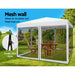 Instahut Gazebo Pop Up Marquee 3x3m Wedding Party Outdoor Camping Tent Canopy Shade Mesh Wall White -Home Living Store - -  