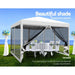 Instahut Gazebo Pop Up Marquee 3x3m Wedding Party Outdoor Camping Tent Canopy Shade Mesh Wall White -Home Living Store - -  