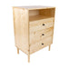 Jamie Tallboy 3 Chest of Drawers Solid Pine Wood Bed Storage Cabinet - Natural -Home Living Store - -  