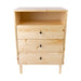 Jamie Tallboy 3 Chest of Drawers Solid Pine Wood Bed Storage Cabinet - Natural -Home Living Store - -  