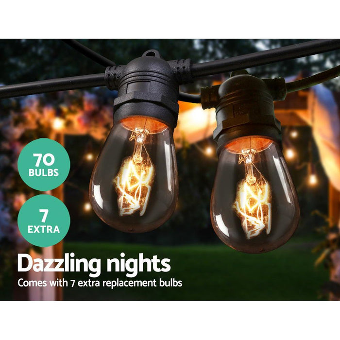 Jingle Jollys 65m Festoon String Lights Christmas Bulbs Party Wedding Garden Party -Home Living Store - -  