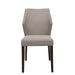 Jon Dining Chair with Modern Winged Back in Chrome Fabric with Solid Rubber Wood Legs in Grey Oak (Set of Two) -Home Living Store - -  