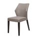 Jon Dining Chair with Modern Winged Back in Chrome Fabric with Solid Rubber Wood Legs in Grey Oak (Set of Two) -Home Living Store - -  