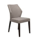 Jon Dining Chair with Modern Winged Back in Chrome Fabric with Solid Rubber Wood Legs in Grey Oak (Set of Two) -Home Living Store - -  