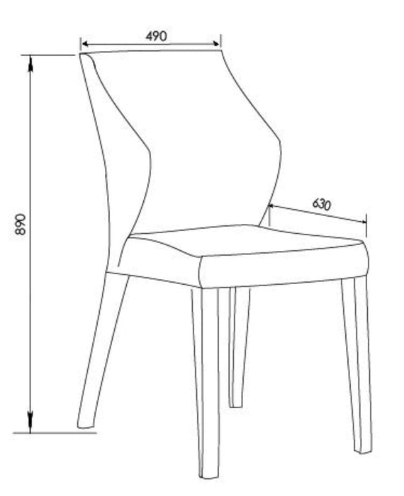 Jon Dining Chair with Modern Winged Back in Chrome Fabric with Solid Rubber Wood Legs in Grey Oak (Set of Two) -Home Living Store - -  
