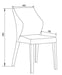 Jon Dining Chair with Modern Winged Back in Chrome Fabric with Solid Rubber Wood Legs in Grey Oak (Set of Two) -Home Living Store - -  