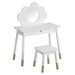 Keezi Kids Dressing Table Chair Set Vanity Makeup Wooden Leg Mirror Drawer -Home Living Store - -  