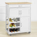 Kitchen Trolley with Wine Racks, Portable Workbench and Serving Cart for Bar or Dining -Home Living Store - -  