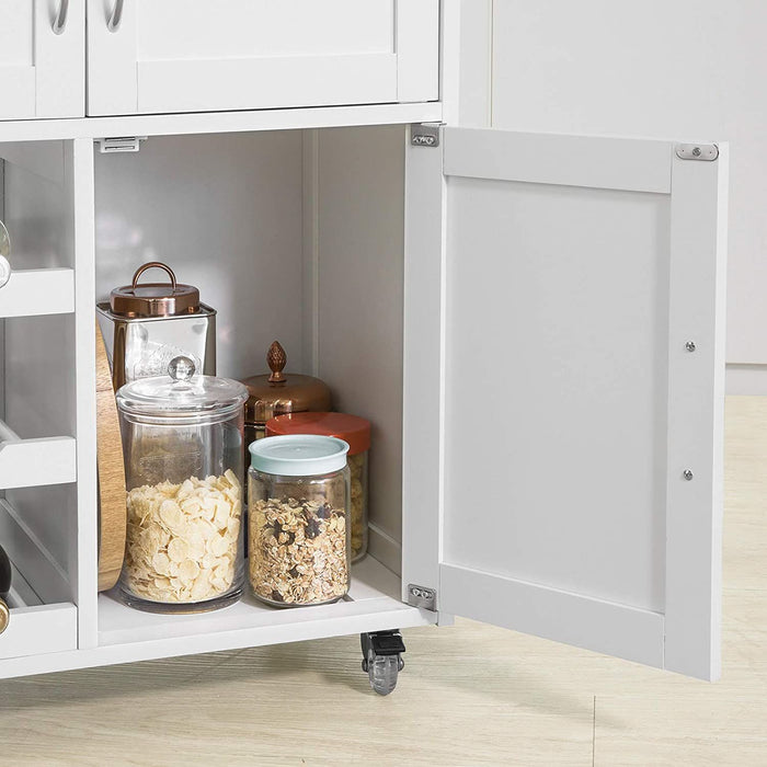 Kitchen Trolley with Wine Racks, Portable Workbench and Serving Cart for Bar or Dining -Home Living Store - -  