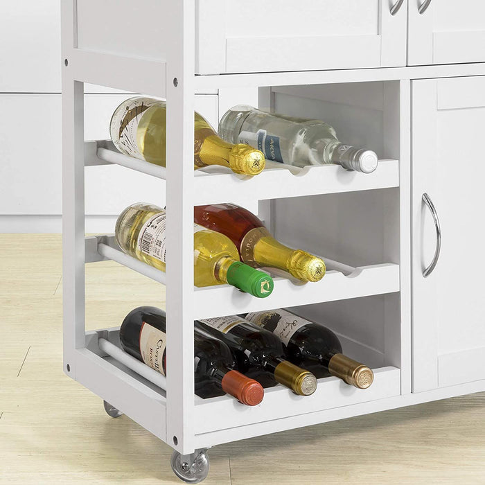 Kitchen Trolley with Wine Racks, Portable Workbench and Serving Cart for Bar or Dining -Home Living Store - -  
