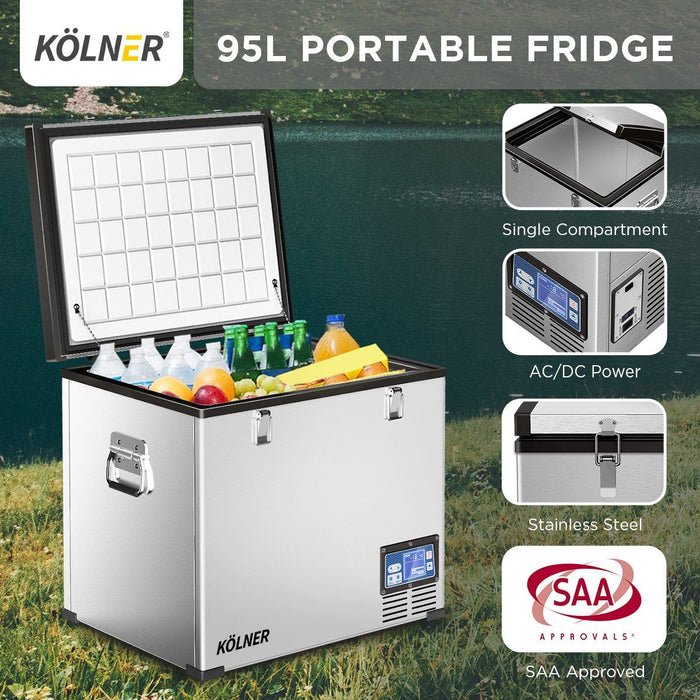 Kolner 95l Portable Fridge Chest Freezer With Lcd Panel - Rv Vehicle Camping Refrigerator -Home Living Store - -  