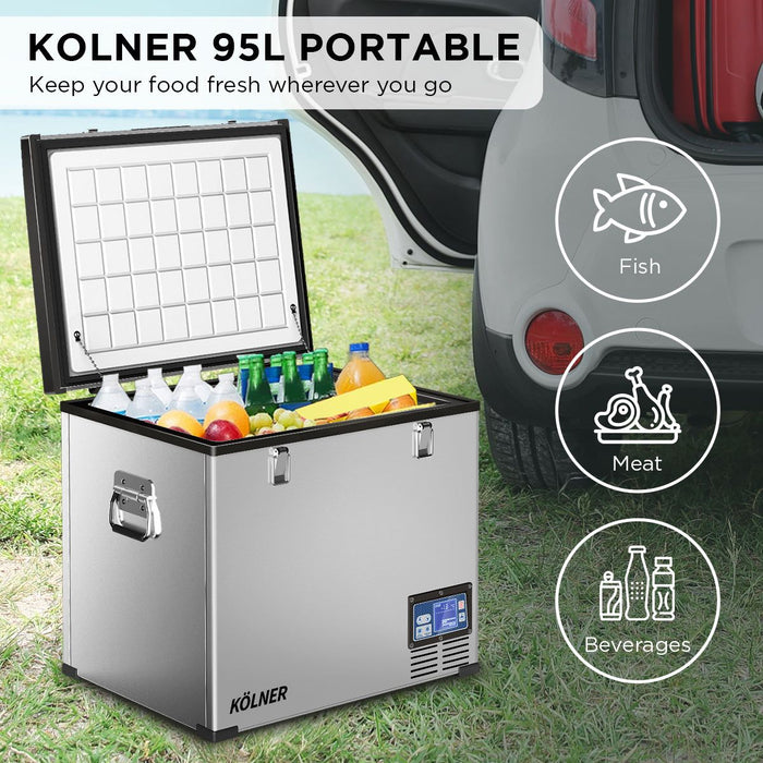 Kolner 95l Portable Fridge Chest Freezer With Lcd Panel - Rv Vehicle Camping Refrigerator -Home Living Store - -  