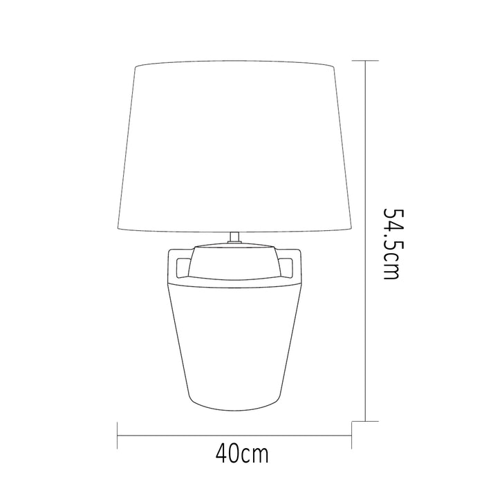 Urban Style Alcyone Ceramic Table Lamp – Cream 40cm | Modern Bedside & Living Room Lamp