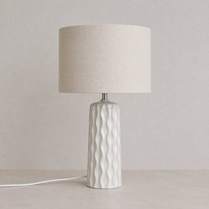 Urban Style Asterope Ceramic Table Lamp – Cream 59cm