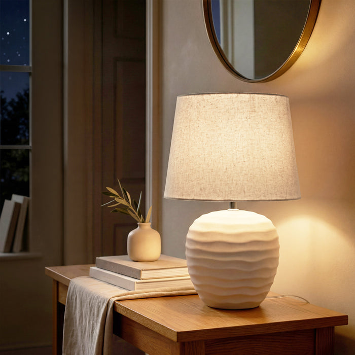 Urban Style Calaeno Ceramic Table Lamp – Cream