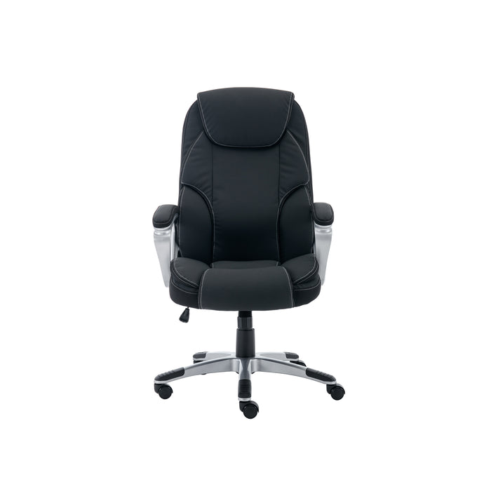 Legacy Ergonomic Office Chair, padded fixed arm rests, Black by Tauris