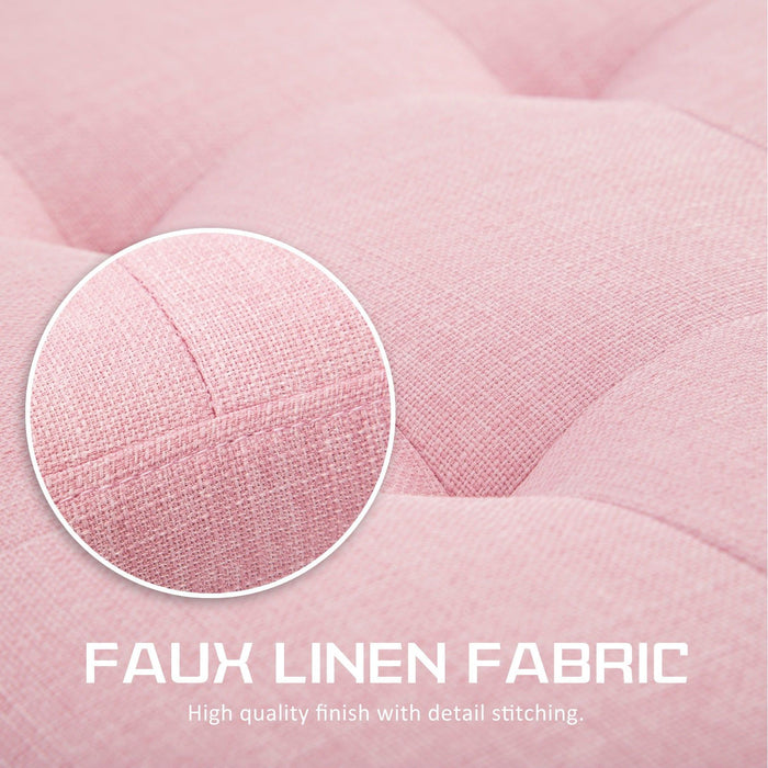 La Bella 102cm Pink Storage Ottoman Stool Fabric -Home Living Store - -  