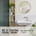 La Bella Black Wall Mirror Round Aluminum Frame Makeup Decor Bathroom Vanity 50cm -Home Living Store - -  
