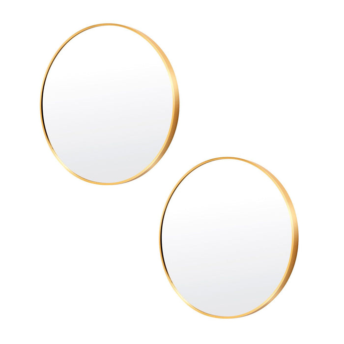 La Bella Gold Wall Mirror Round Aluminum Frame Makeup Decor Bathroom Vanity 50cm -Home Living Store - -  