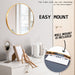 La Bella Gold Wall Mirror Round Aluminum Frame Makeup Decor Bathroom Vanity 50cm -Home Living Store - -  