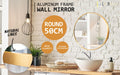 La Bella Gold Wall Mirror Round Aluminum Frame Makeup Decor Bathroom Vanity 50cm -Home Living Store - -  