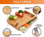 Large Bamboo Cutting Board and 4 Containers with Mobile Holder gift included for Home Kitchen -Home Living Store - -  