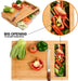 Large Bamboo Cutting Board and 4 Containers with Mobile Holder gift included for Home Kitchen -Home Living Store - -  