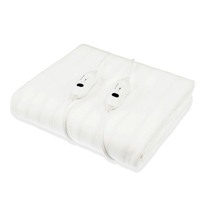 Laura Hill Electric Blanket Queen Size Fitted Underlay Winter Throw - White -Home Living Store - -  