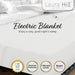 Laura Hill Electric Blanket Queen Size Fitted Underlay Winter Throw - White -Home Living Store - -  