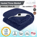 Laura Hill Heated Electric Blanket Coral Warm Fleece Winter Blue -Home Living Store - -  