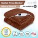 Laura Hill Heated Electric Blanket Throw Rug Coral Warm Fleece Brown -Home Living Store - -  