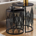 Leaf Nested Set Coffee Tables 520mm White Glass Top, Metal Frame Gold by Criterion - Home Living Store - Coffee Table