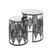 Leaf Nested Set Coffee Tables 520mm White Glass Top, Metal Frame Gold by Criterion - Home Living Store - Coffee Table