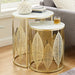 Leaf Nested Set Coffee Tables 520mm White Glass Top, Metal Frame Gold by Criterion - Home Living Store - Coffee Table