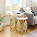 Leaf Nested Set Coffee Tables 520mm White Glass Top, Metal Frame Gold by Criterion - Home Living Store - Coffee Table