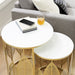 Leaf Nested Set Coffee Tables 520mm White Glass Top, Metal Frame Gold by Criterion - Home Living Store - Coffee Table